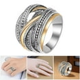 thumbnail image 1 of Band Ring Exquisite Workmanship Wide Application Alloy Geometric Antique Finger Ring for Daily Wear, 1 of 8
