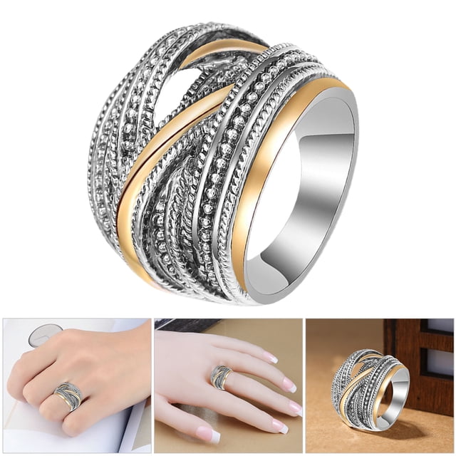 Band Ring Exquisite Workmanship Wide Application Alloy Geometric Antique Finger Ring for Daily Wear