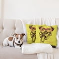 thumbnail image 4 of Ambesonne Pug Throw Pillow Cover 2 Pack, Intellectual Dog Glasses, 24", Yellow Pink, 4 of 7