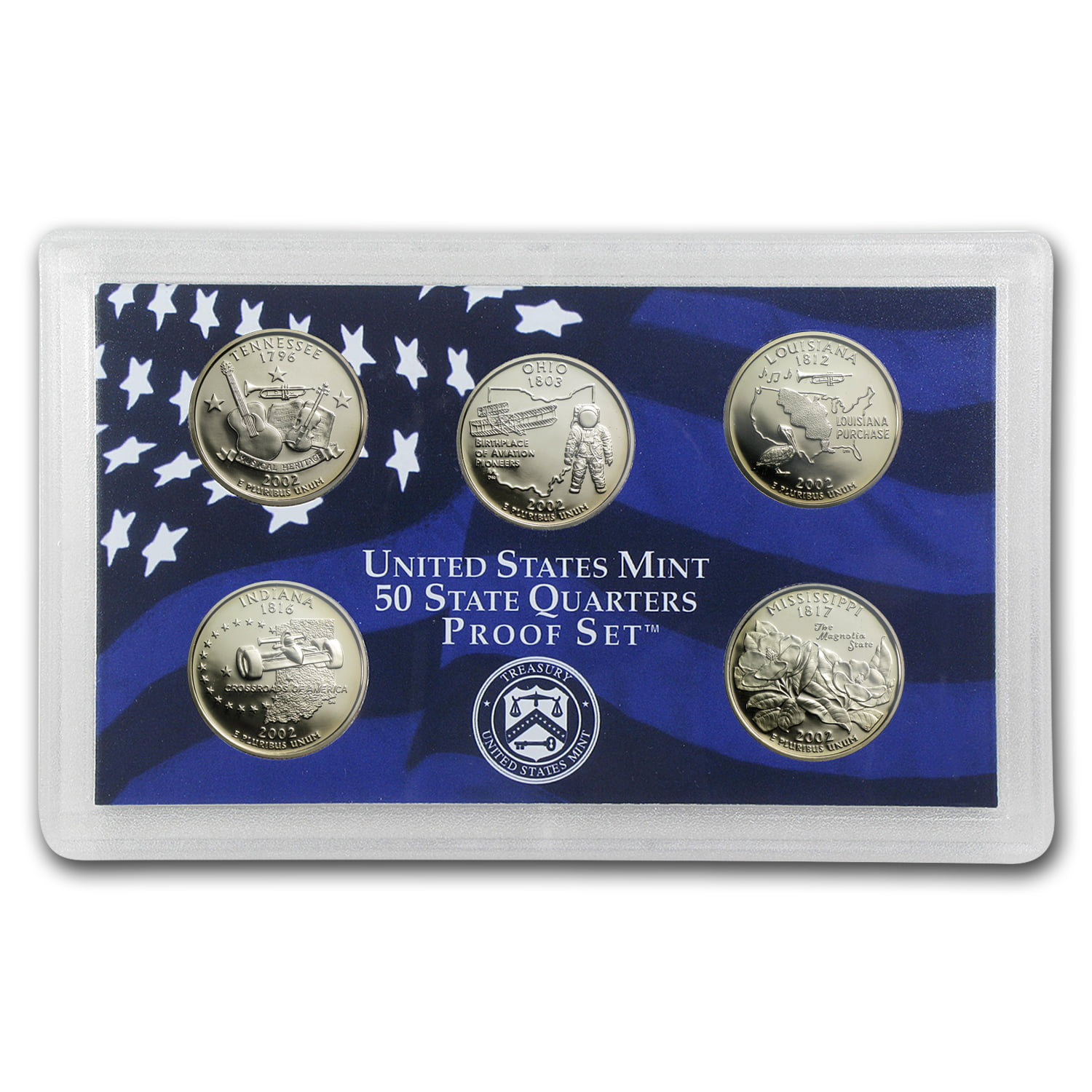 2002 S  Tennessee Mint Silver Proof Statehood Washington Quarter from Proof Set 