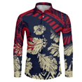 thumbnail image 4 of Camisas hawaianas con estampado 3D de tribu polinesia, camisas casuales de manga larga con cuello alto, blusa con botones para hombre, ropa de otoño, 4 of 5