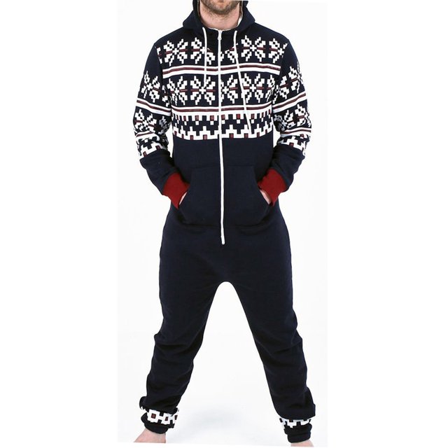 Combinaison de Mode pour Hommes Adultes une Pièce Pyjama Sans Pieds