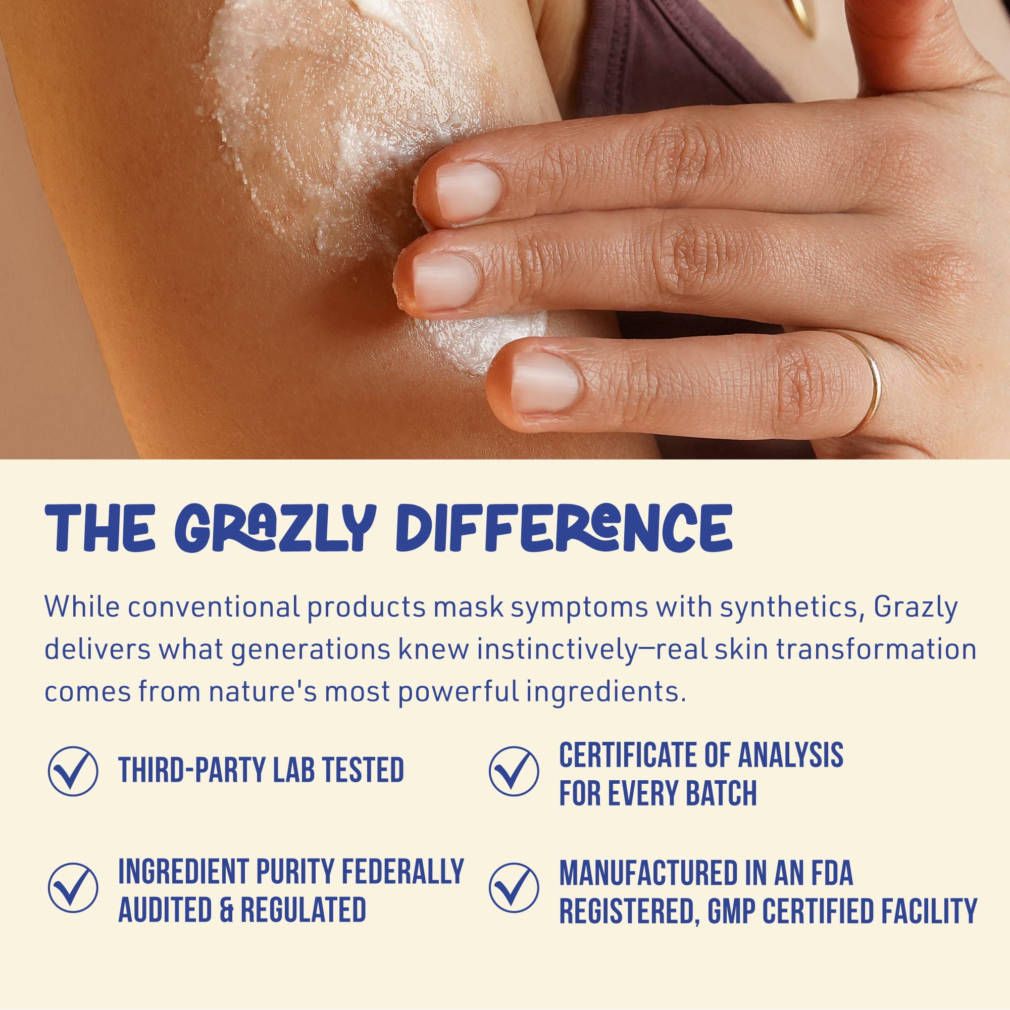 Grazly Sandalwood Whipped Bison Tallow Balm with Manuka Honey & Jojoba Oil - Grass-Fed & Finished Organic Tallow Face Moisturizer - Face & Body Cream for Acne-Prone Skin - Nourishing Skincare - 2.5oz