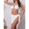 thumbnail image 2 of DARING DIVA Women's Rope Circle Halter Ribbed Bikini Set Large White, 2 of 6