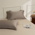 thumbnail image 1 of Xiao Hua funda de almohada de algodón de fibra larga de 100 g/m². Clásica y atemporal, funda de almohada sencilla de color liso, que queda genial en cualquier cama. 48 x 74 cm (gris oscuro)., 1 of 5