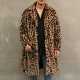 thumbnail image 3 of guisaled Faux Fur Coat Men, Mens Faux Fur Jackets Vintage Classic Trench Coat Jacket Open Front Lapel Fluffy Long Winter Coats, 3 of 9