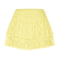 thumbnail image 3 of hotojiny Women's Mini Skirt Trendy Cute Lace Layered Ruffle Skirt Flowy Beach Party Elastic Waist Skirt Clubwear, 3 of 5