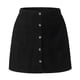 thumbnail image 5 of Faldas de pana para mujer de tallas grandes Agnes Orinda, con cintura elástica, botones, cortas para otoño e invierno, mini falda con bolsillos, 3X negra, 5 of 7
