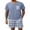 01 Light Blue Plaid, variant on EKOUAER Mens Pajamas Set Soft Lounge Set V Neck Sleep Nightwear Short Sleeve Pjs with Pocket