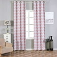 thumbnail image 6 of Efavormart 2 Panels White/Blush Polyester Chevron Design Thermal Insulated Blackout Room Darkening Grommet Top Curtain 52"x108", 6 of 11