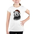 thumbnail image 2 of Festive Panda in Santa Hat Youth's T-shirt, 2 of 3