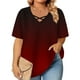 thumbnail image 1 of mfyjkho Tops De Gimnasio Para Mujer, Blusas De Verano Con Cuello En V Y Manga Corta Para Mujer, Tallas Grandes, Estampadas Tops De Tallas Grandes Xxxxxl, 1 of 6