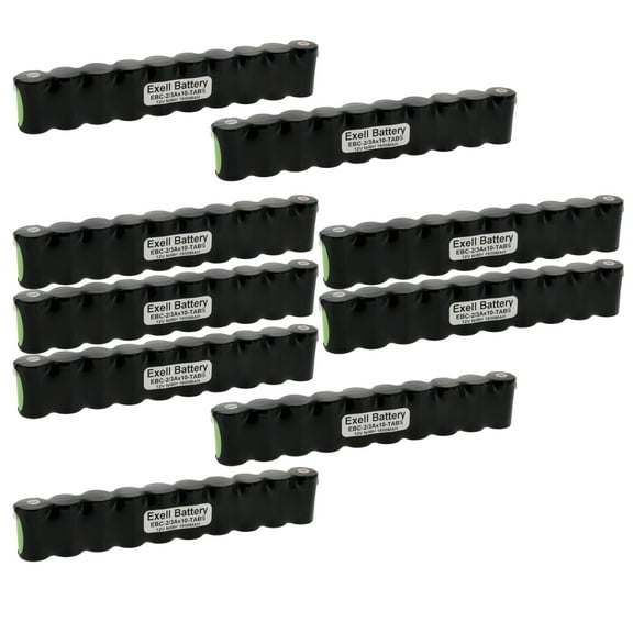 10x 12V 1600mAh NiMH 2/3A Custom Battery w/Tabs for Solar & Emergency Lighting