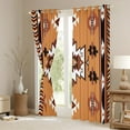 thumbnail image 3 of Feelyou Brown Aztec Geometric Curtains Pack of 2 (42x84 Each), Vintage Western Bohemian Curtains Blackout, Hippie Tribal Style Bedroom Curtains, Blackout Curtains Room Decor, 3 of 6