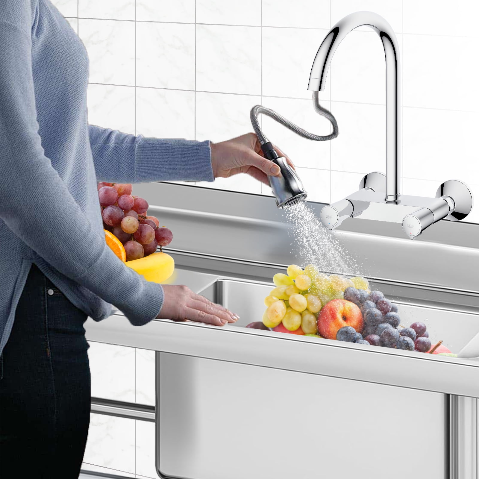 Utility Sink Free Standing Single Bowl Kitchen Sink with Drain Water Pipe Stainless Steel Sink,Heavy Duty, Easy to Clean for Laundry Room Bathroom Farmhouse(Single Sink+Platform)