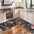 thumbnail image 3 of Kitchen Rugs Sets Of 2,Pioneer Flower Floral Print Pattern Anti Fatigue Kitchen Mat Rugs Non Slip Washable,Decorative Kitchen Floor Mats for Kitchen,Sink,Laundry,17"x47"+17"x47", 3 of 5