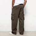 thumbnail image 4 of Lumtrix Men's Cargo Sweatpants Loose Fit Cotton Joggers with Pocket for Gym Hiking Casual Wear Spring Summer Elastic Waist Trousers Brown 3XL, 4 of 8