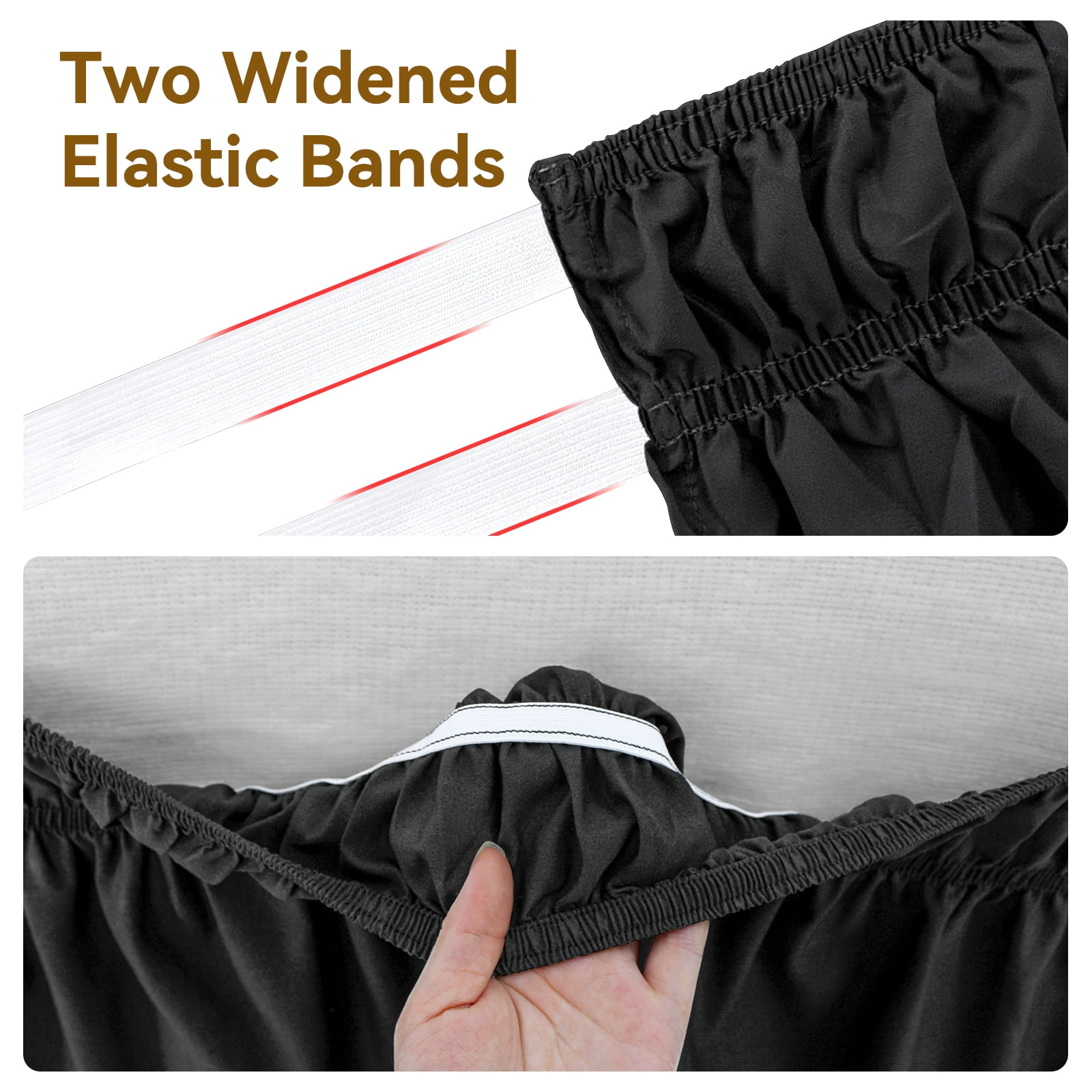 AzulHome King Bed Skirt 18 Inch Drop, 90GSM Black Dust Ruffle with Dual Elastic Bands, Adjustable Fit Cal King, Easy Care