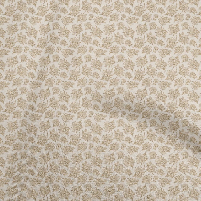 oneOone Rayon Light Brown Fabric Toile Sewing Material Print Fabric By The Yard 56 Inch Wide