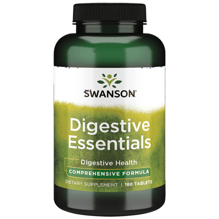 Swanson Digestive Essentials - Promotes Digestive Health Support - Aids Healthy Digestion of Carbs, Proteins, and Fats - (180 Tablets)