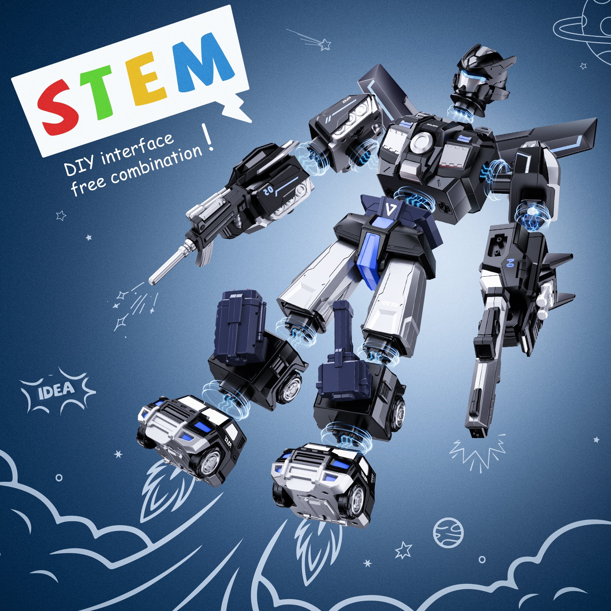 Gelomee Transforming Toys for 4-7 Year Old Boys, Magnetic Robots Toys for Kids, Easy to Assembly, Ideals Birthday Gift Aged 3-8 Years Old