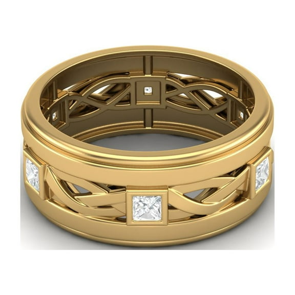 Mooneye 2.15 Ctw Square Moissanite Diamond 925 Sterling Silver Gold Vermeil Women Gifts Ring