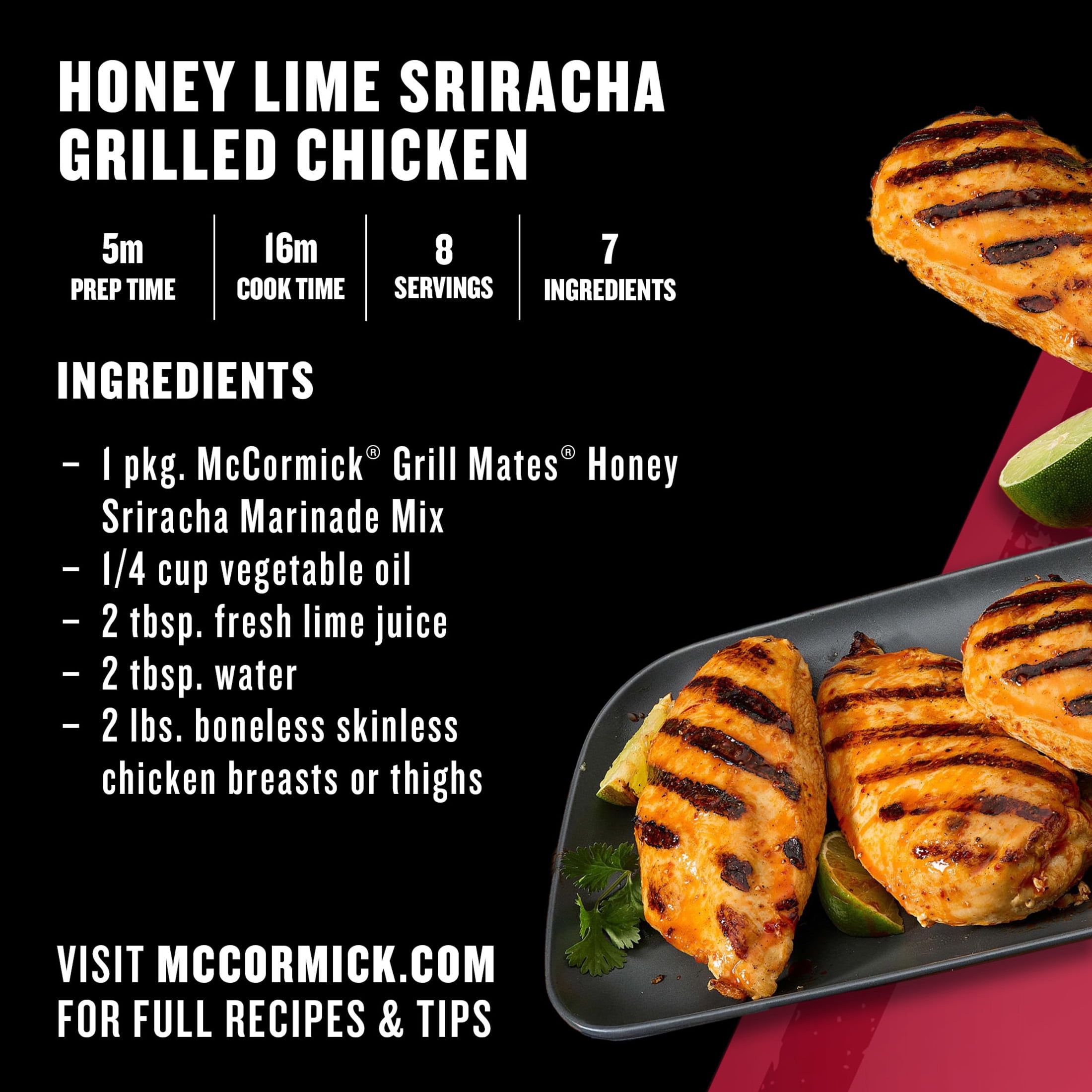 (6 pack) McCormick Grill Mates Honey Sriracha, 1.0 oz Packet
