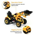 thumbnail image 6 of Costway 12V Battery Powered Kids Ride On Excavator Truck w/ Front Loader Digger Yellow, 6 of 11