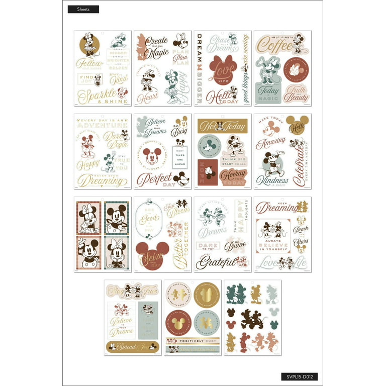 Happy Planner Stickers - Minnie Mouse stickers, clear background, 1 Sheet