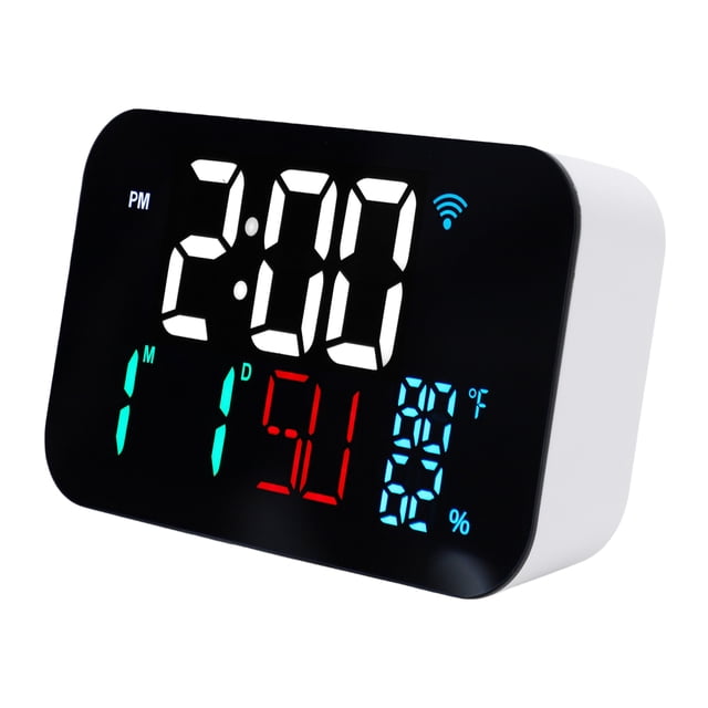 Yajisi Reloj Despertador Inteligente WiFi con Termómetro e Higrómetro Tuya Luz Blanca (16.00 cm / 6.30 in)