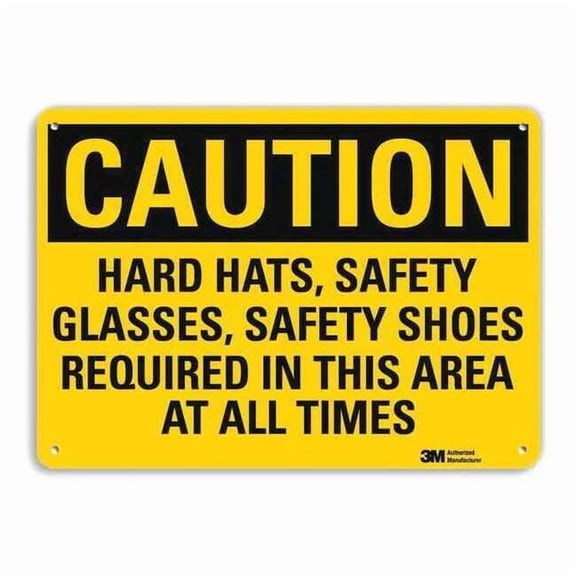 Safety Sign, 10 in Height, 14 in Width, Aluminum, Horizontal Rectangle, English