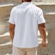thumbnail image 5 of Camisetas de Bolsillo de Manga Larga para Hombres Cuello de Lino Casual Botón Herramientas Camiseta de Manga Corta Camiseta Chaqueta, Camisetas de Navidad de Manga Larga para Hombre, 5 of 9