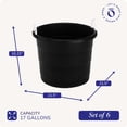 thumbnail image 4 of Homz 17 Gal Plastic Open Storage Round Utility Tub with Handles (3 Pack), 4 of 10