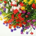 thumbnail image 4 of 3Artificial Flowers Outdoor, UV Resistant Faux Artificial Plants Shrubs Flower Bulk for Hanging Planter Porch Window Home Wedding Spring Summer Decor (Yellow, Purple, White), 4 of 5