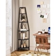 thumbnail image 2 of 5-Tier Corner Shelf with Metal Frame, Black Ladder Bookshelf for Living Room Bedroom Study Bathroom, 2 of 6