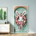 thumbnail image 6 of KOYPTL Cute Easter Decorations Door Cover for Home Decor Bunny Eggs House Fabric Backdrop Door Porch Covers Holiday Door Cover for Spring Easter Festival Party Supplies(71*35inch), 6 of 7