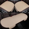 thumbnail image 2 of Car Seat Cushion Car Seat Protector Set of 3 - Universal Front and Rear Seat Covers for Cars SUVs Trucks - Non-Slip Breathable Cotton Linen with Storage Pouch, 2 of 6