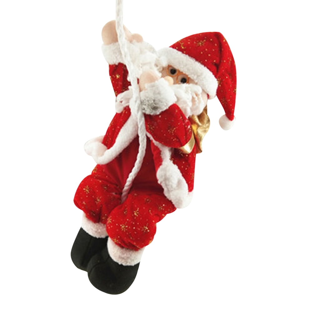 Christmas Climbing Santa Claus Climbing on Rope Pendants Ornaments Xmas