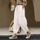 thumbnail image 1 of TaTaai Spring Summer Linen Blend Jogger Pants for Women Ankle Length Elastic Waist with Pockets Cargo Style Drawstring Cuff Trousers Lightweight Comfy Daily Gift, 1 of 8