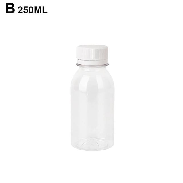 Bouteilles de Lait et Jus en Plastique Transparent 100 ml 500 ml, Contenants de Boisson Réutilisables Étanches avec Bouchons, Rangement de Liquide Vide Portable pour Eau, Lait, Smoothies, Lot de 10