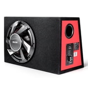 VEVOR Subwoofer Bass Package, 12 in, 245W RMS, Complete Car Audio Subwoofer and Amp Package, with Loaded Enclosure, Built-in Amplifier, and Wiring Kit, Slim Trapezoid , Compact for Car Audio Systems