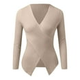 thumbnail image 4 of SHITINN Women Fashion V Neck Long Sleeve Solid Color Pullover Sweater Knitting Top Women Short Sleeve Tops Womens Summer Shirts Women Blouses, 4 of 5