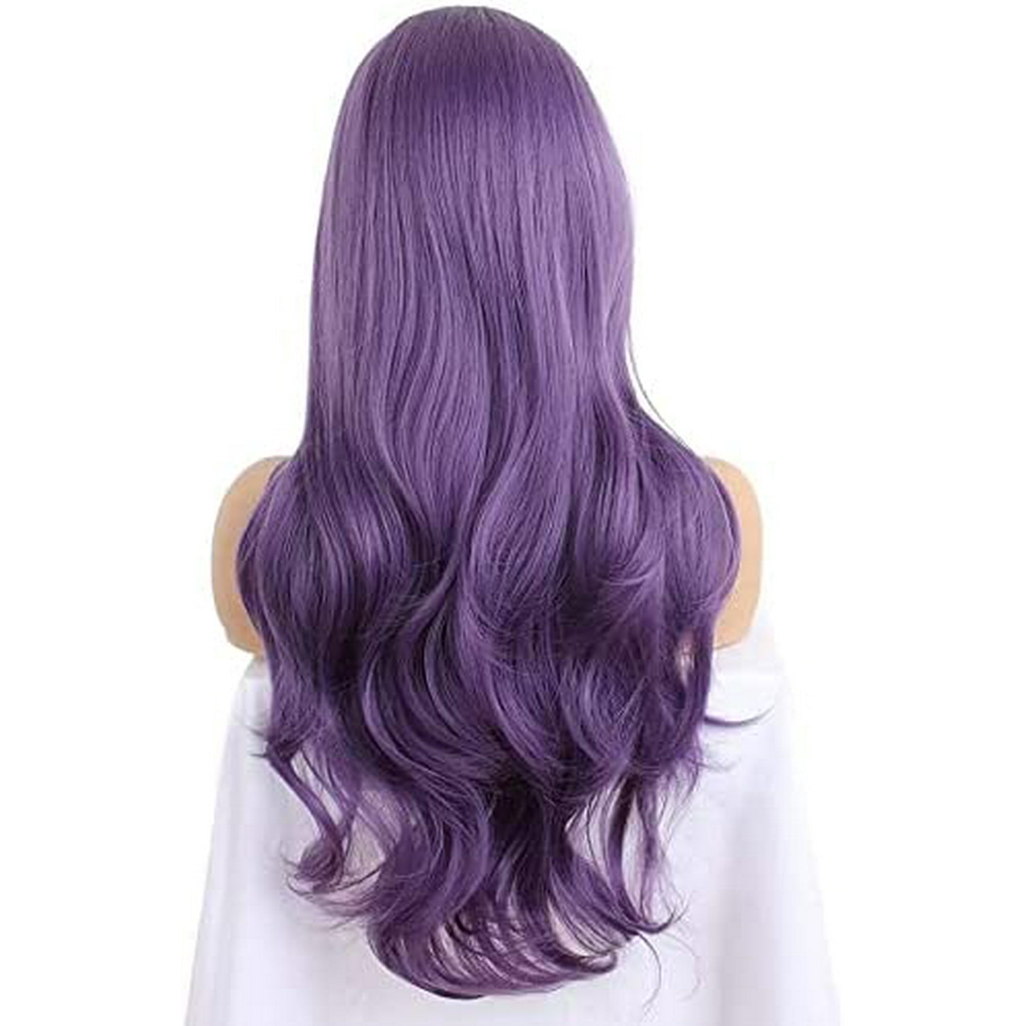 Purple Wavy Wig for Women Natural Synthetic Hair WIgs for Cosplay Party Walmart