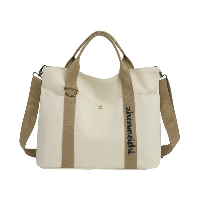 Xihbxyly Bolso Bandolera de Lona, Bolso de Viaje de Gran Capacidad, Impermeable y Resistente Al Desgaste, Multicapa, Correa de Hombro Ajustable, Estilo Universitario, para Actividades Al Aire Libre,