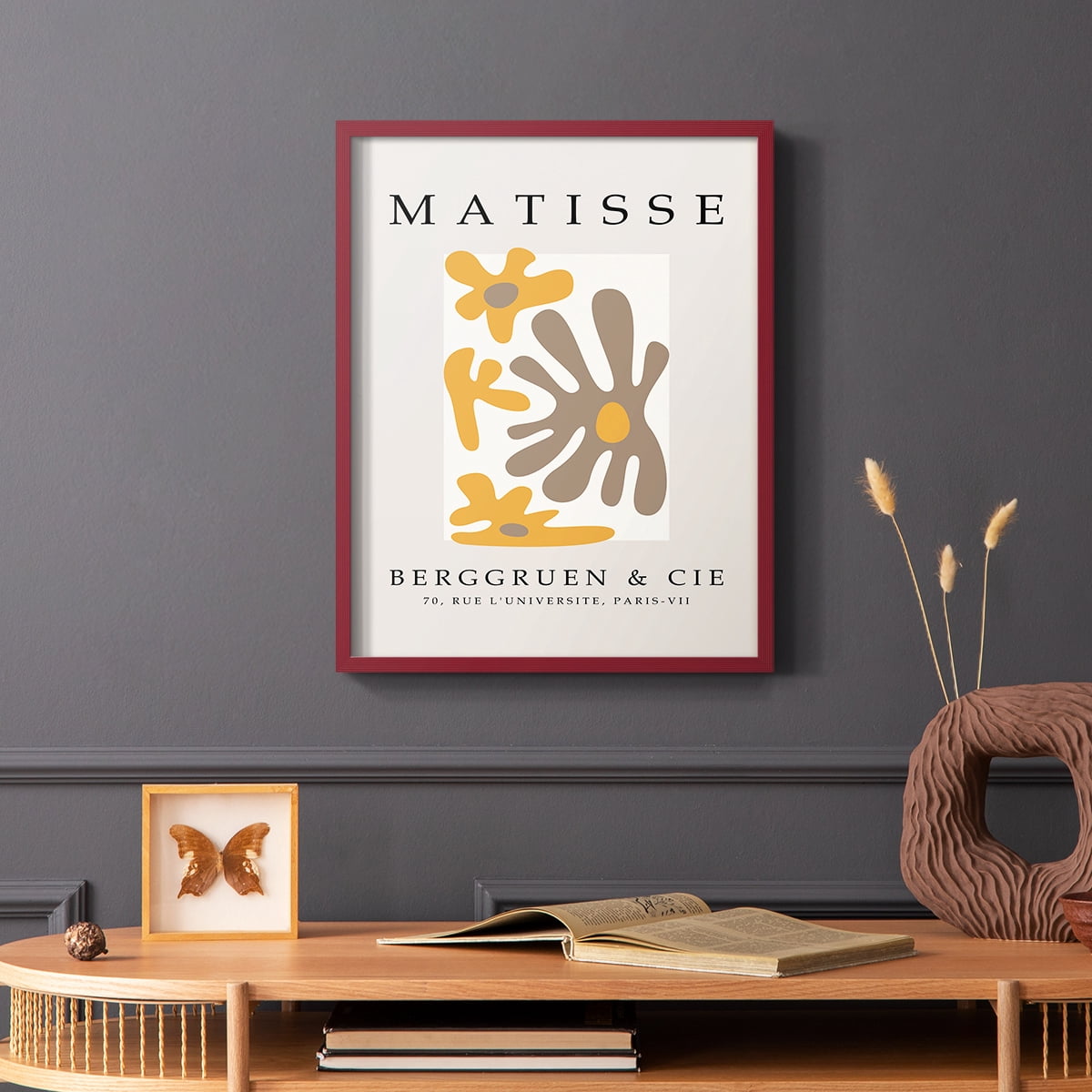 Matisse CCCXLIII in Red Solid Wood 11 x 14 Framed Print