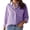 Purple White, variant on jinghuiyue Women Button-Down Shirts Striped Long Sleeve Collared Dressy Office Casual Loose Fit Blouse Tops with Pocket M