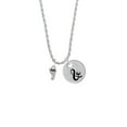 thumbnail image 2 of Delight Jewelry Silvertone Small Bare Feet Silvertone Script Initial Disc - & - Charm Necklace, 20"+3", 2 of 4