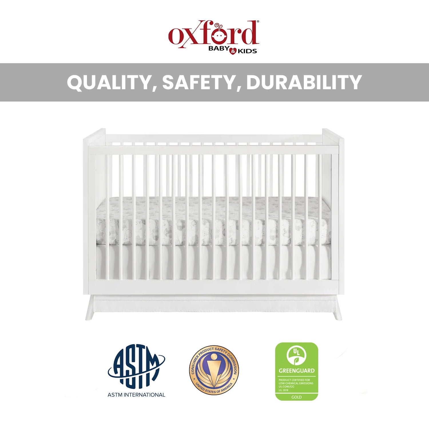 Oxford Baby Dawson Convertible Island Crib, White