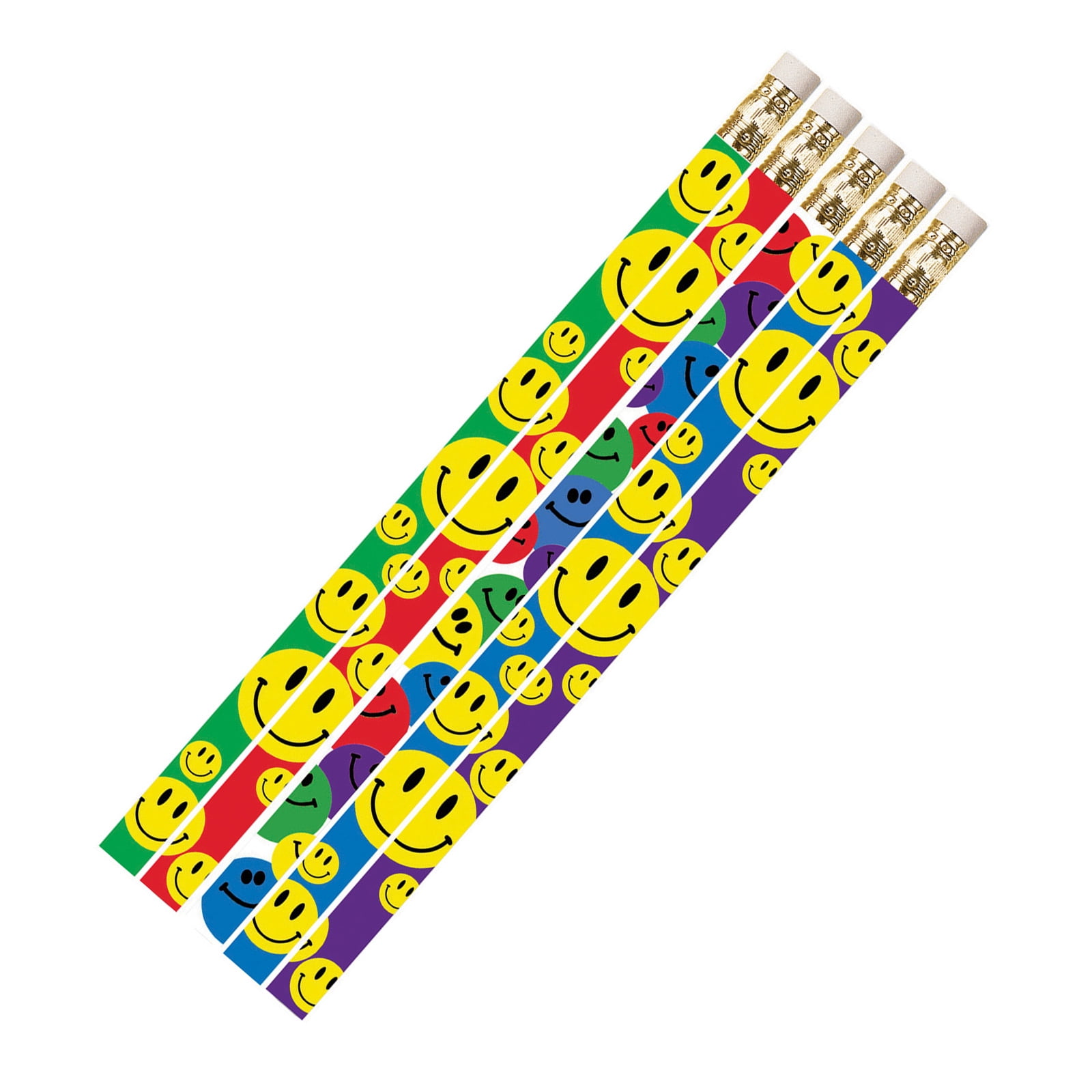 Musgrave Pencil Company Happy Face Assorted Motivational Pencils, 12 Per Pack, 12 Packs