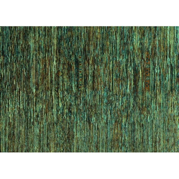 Ahgly Company Indoor Rectangle Abstract Turquoise Blue Modern Area Rugs, 3' x 5'